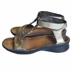Naot CYMBAL Gold Distress Leather Gladiator Sandal